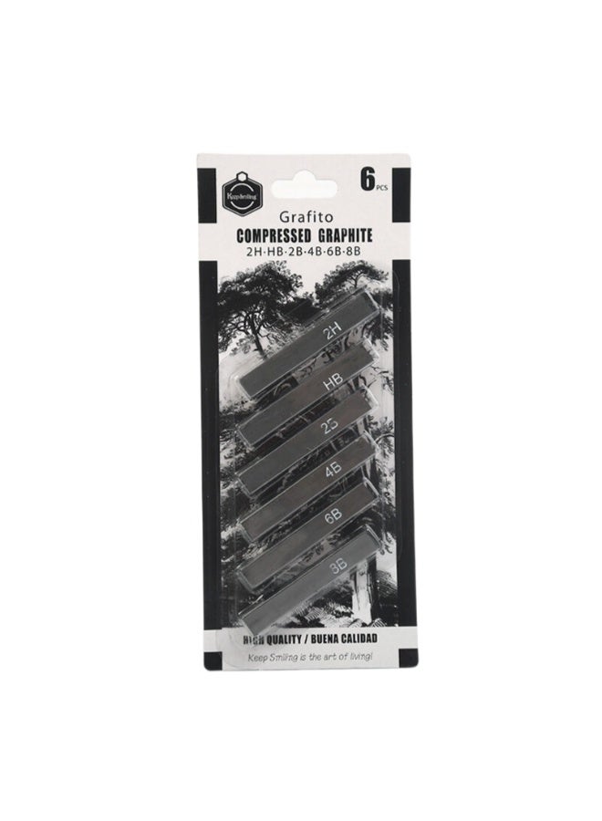 Keep Smiling Grafito Compressed Charcoal Set Of 6 (2h, hb, 2b, 4b, 6b, 8b) - Image 1
